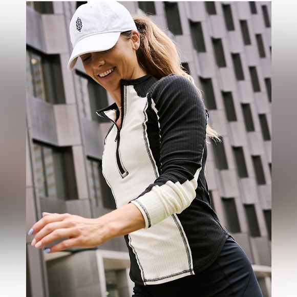 NWT Free People Shimmer Logo Long Sleeve - Picture 2 of 6